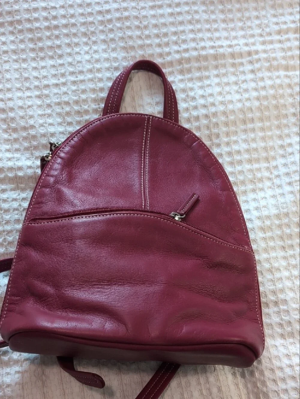 Women’s Red Mini leather Backpack Purse